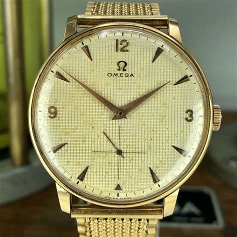 vintage gold omega watches|omega 18k solid gold watches.